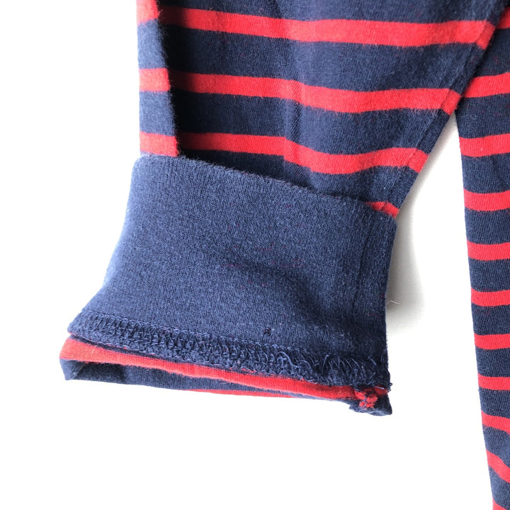 Ralph Lauren POLO RALPH LAUREN Striped Pattern Long-Sleeve T-Shirt (Men's Size S) cotton navy blue type Vintage Second Hand