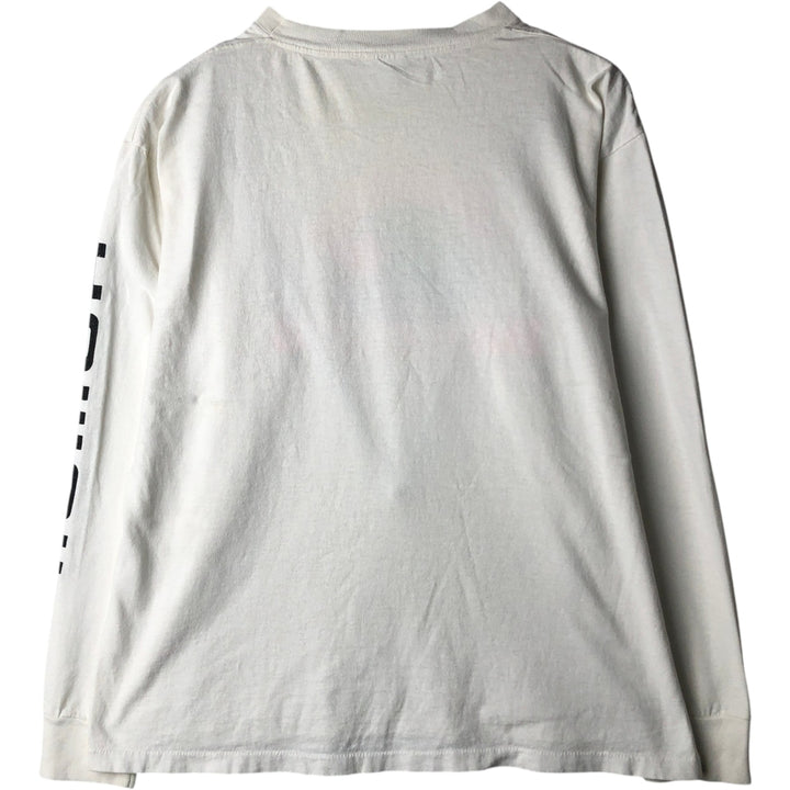 ~90'S American Way Long-Sleeve T-Shirt, Made in USA, Men's XL equivalent, Vintage acrylic white type Vintage Second Hand