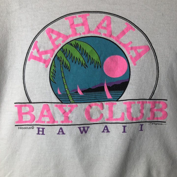 ~90'S American Way Long-Sleeve T-Shirt, Made in USA, Men's XL equivalent, Vintage acrylic white type Vintage Second Hand