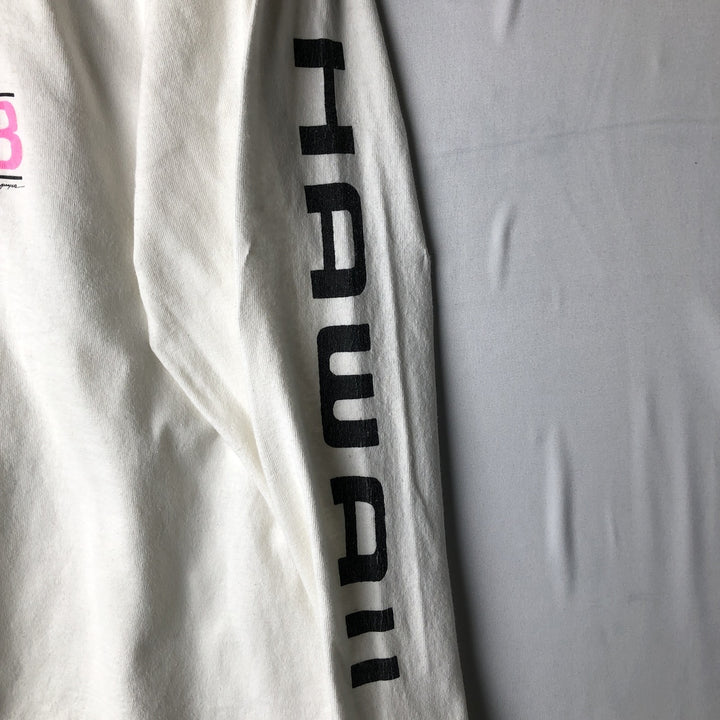 ~90'S American Way Long-Sleeve T-Shirt, Made in USA, Men's XL equivalent, Vintage acrylic white type Vintage Second Hand