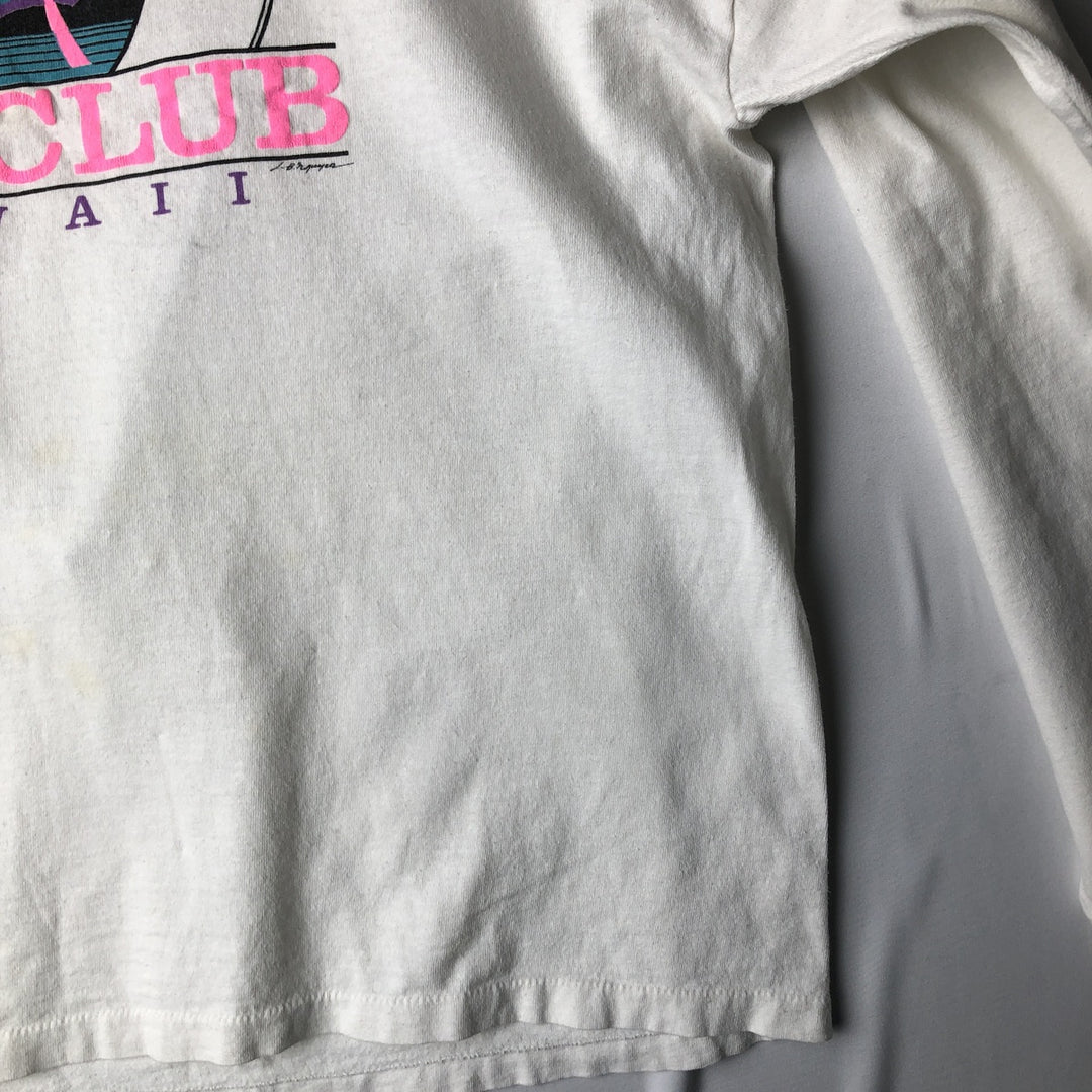 ~90'S American Way Long-Sleeve T-Shirt, Made in USA, Men's XL equivalent, Vintage acrylic white type Vintage Second Hand