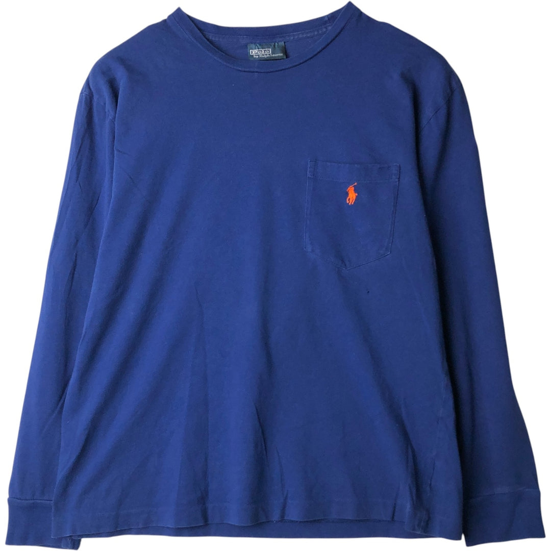 Ralph Lauren POLO by Ralph Lauren Long T-shirt, Men's S size cotton blue type Vintage Second Hand