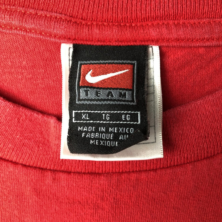 2000'S Nike Team Center Logo Long-Sleeve T-Shirt (Men's XL equivalent) cotton red type Vintage Second Hand