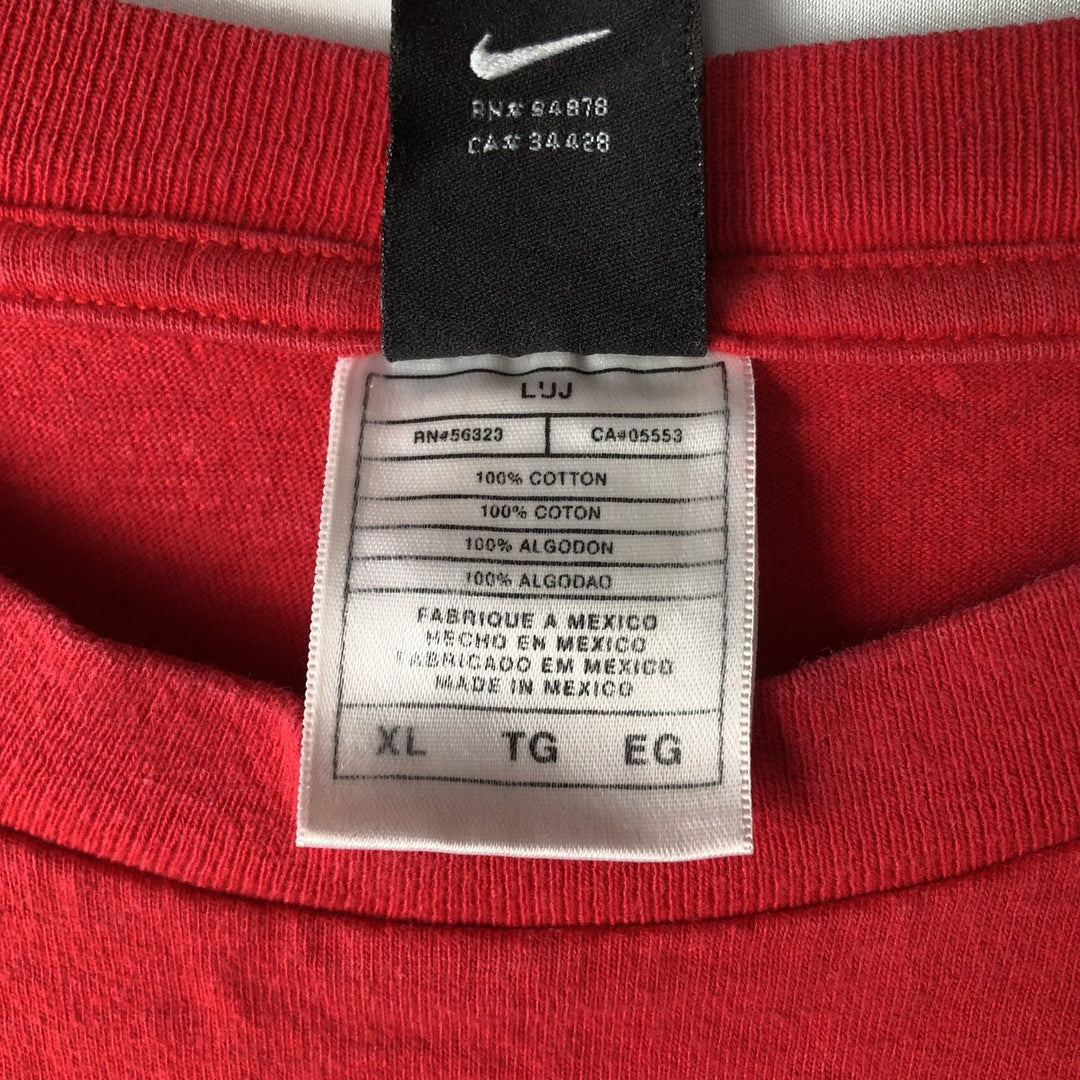 2000'S Nike Team Center Logo Long-Sleeve T-Shirt (Men's XL equivalent) cotton red type Vintage Second Hand