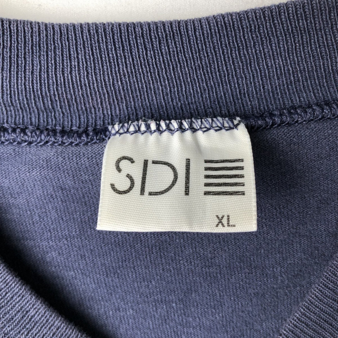 90'S SDI Long-Sleeve T-Shirt, Made in USA, Men's XL equivalent, Vintage cotton navy blue type Vintage Second Hand
