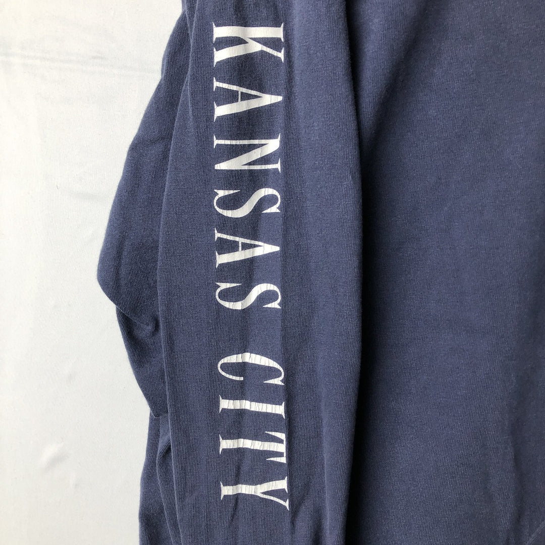 90'S SDI Long-Sleeve T-Shirt, Made in USA, Men's XL equivalent, Vintage cotton navy blue type Vintage Second Hand