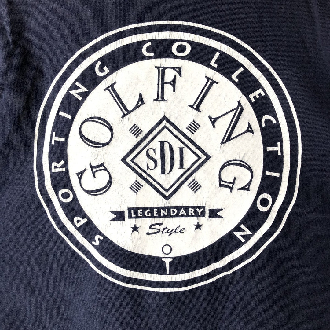 90'S SDI Long-Sleeve T-Shirt, Made in USA, Men's XL equivalent, Vintage cotton navy blue type Vintage Second Hand