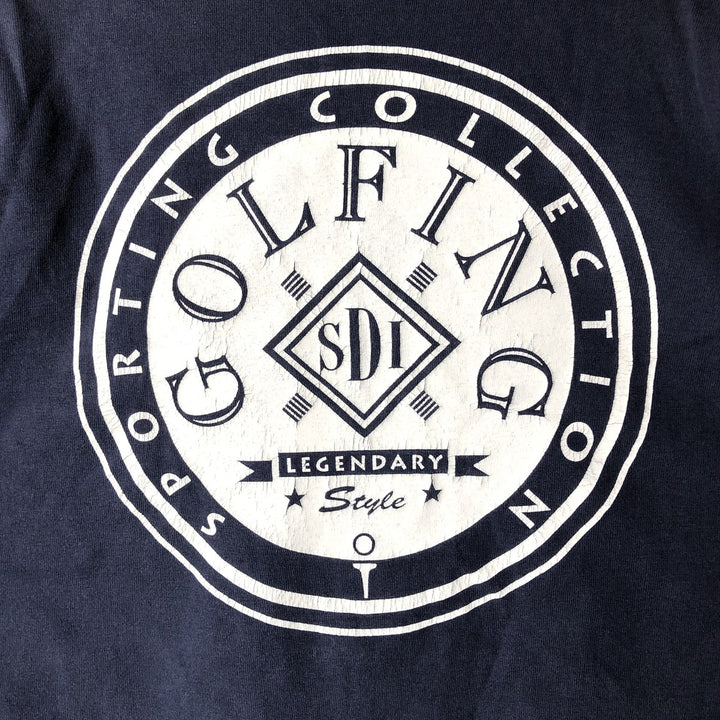 90'S SDI Long-Sleeve T-Shirt, Made in USA, Men's XL equivalent, Vintage cotton navy blue type Vintage Second Hand