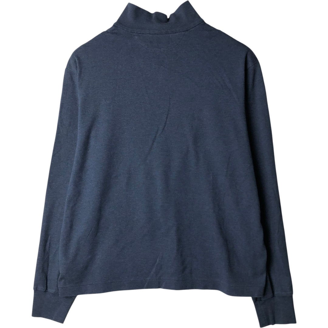 Ralph Lauren POLO RALPH LAUREN Half-Zip Long T-Shirt Long T Men's Size L cotton navy blue type Vintage Second Hand