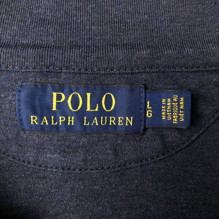 Ralph Lauren POLO RALPH LAUREN Half-Zip Long T-Shirt Long T Men's Size L cotton navy blue type Vintage Second Hand