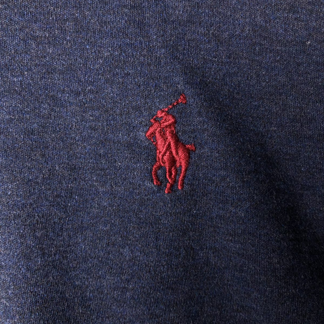 Ralph Lauren POLO RALPH LAUREN Half-Zip Long T-Shirt Long T Men's Size L cotton navy blue type Vintage Second Hand