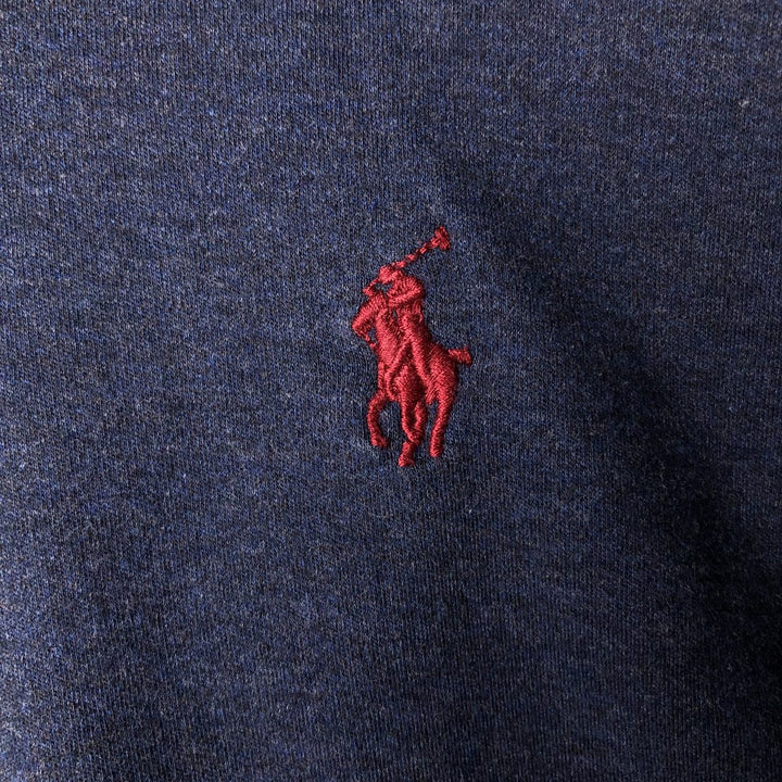 Ralph Lauren POLO RALPH LAUREN Half-Zip Long T-Shirt Long T Men's Size L cotton navy blue type Vintage Second Hand