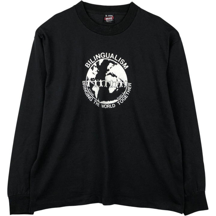 90'S Fruit of the Loom Best Long Sleeve T-Shirt, Made in USA, Men's XL, Vintage cotton black type Vintage Second Hand