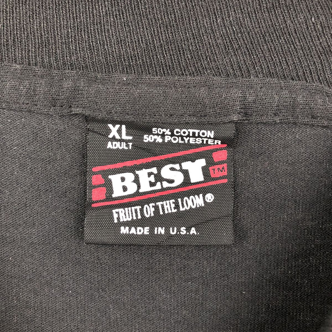 90'S Fruit of the Loom Best Long Sleeve T-Shirt, Made in USA, Men's XL, Vintage cotton black type Vintage Second Hand
