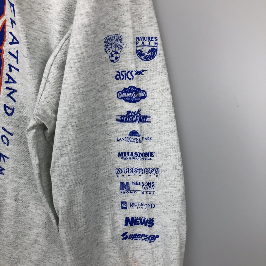 90'S Fruit of the Loom High Neck Long-Sleeve T-Shirt, Made in Canada, Men's Size L (approx.), Vintage cotton gray type Vintage Second Hand