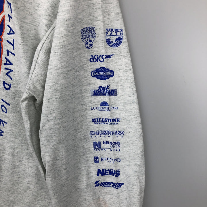 90'S Fruit of the Loom High Neck Long-Sleeve T-Shirt, Made in Canada, Men's Size L (approx.), Vintage cotton gray type Vintage Second Hand