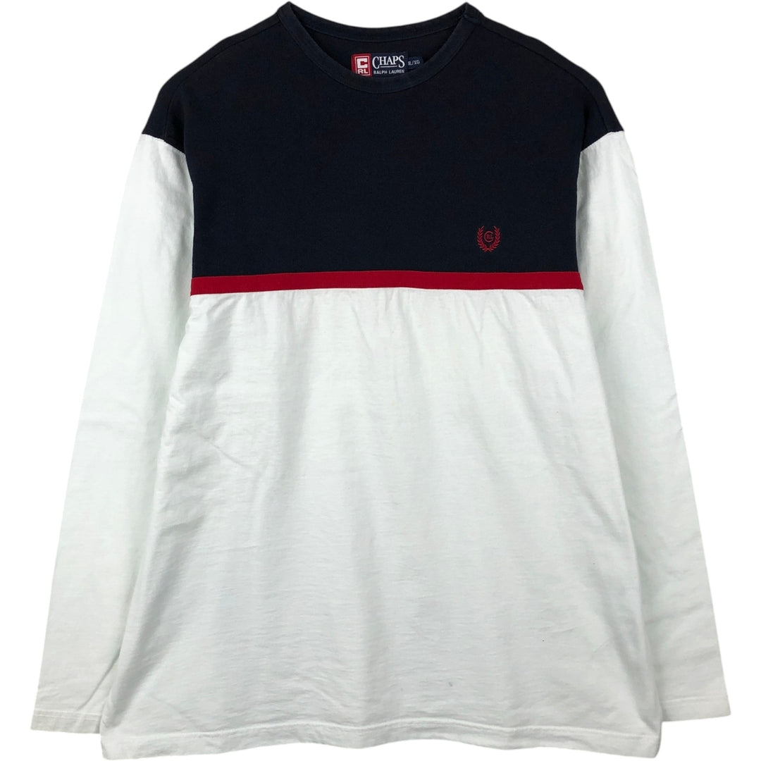 Ralph Lauren CHAPS long-sleeved T-shirt, men's size XL cotton white type Vintage Second Hand