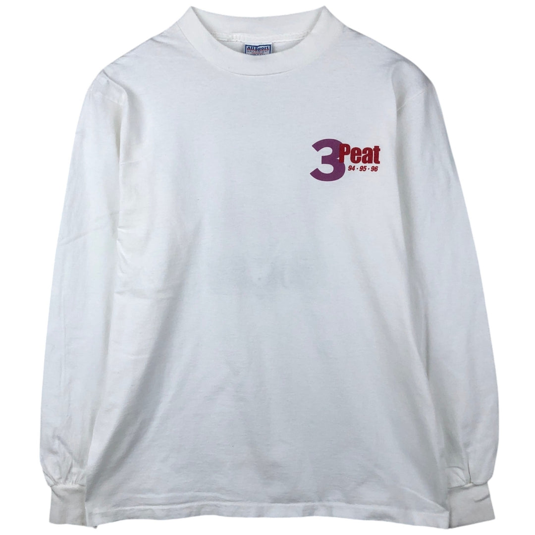 90'S All Sport MAXWEIGHT Long-Sleeve T-Shirt, Made in USA, Men's Size L (Equivalent), Vintage cotton white type Vintage Second Hand