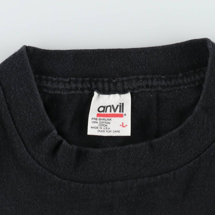 ~90'S Anvil Leopard Pattern Animal Pattern Long-Sleeve T-Shirt, Made in USA, Men's Size L (Equivalent), Vintage cotton black type Vintage Second Hand