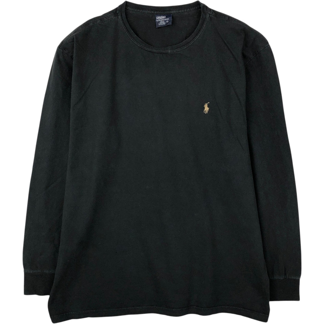Ralph Lauren POLO by Ralph Lauren long-sleeved T-shirt, men's size L cotton black type Vintage Second Hand