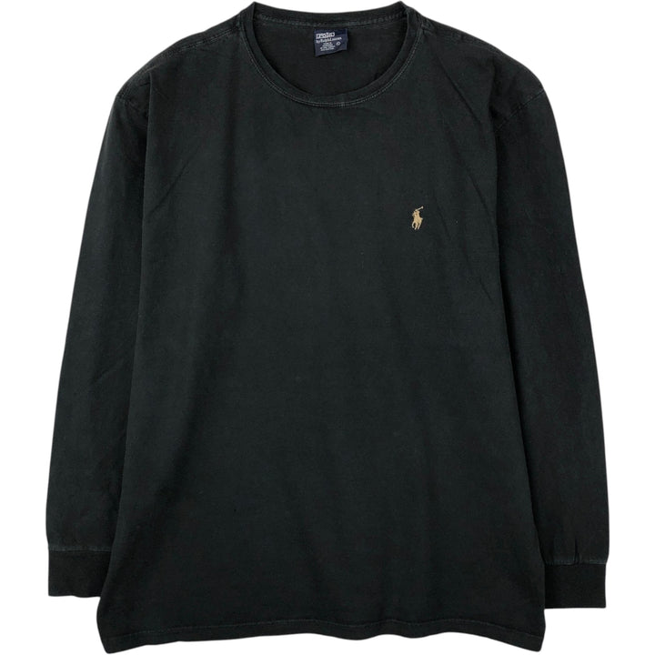 Ralph Lauren POLO by Ralph Lauren long-sleeved T-shirt, men's size L cotton black type Vintage Second Hand