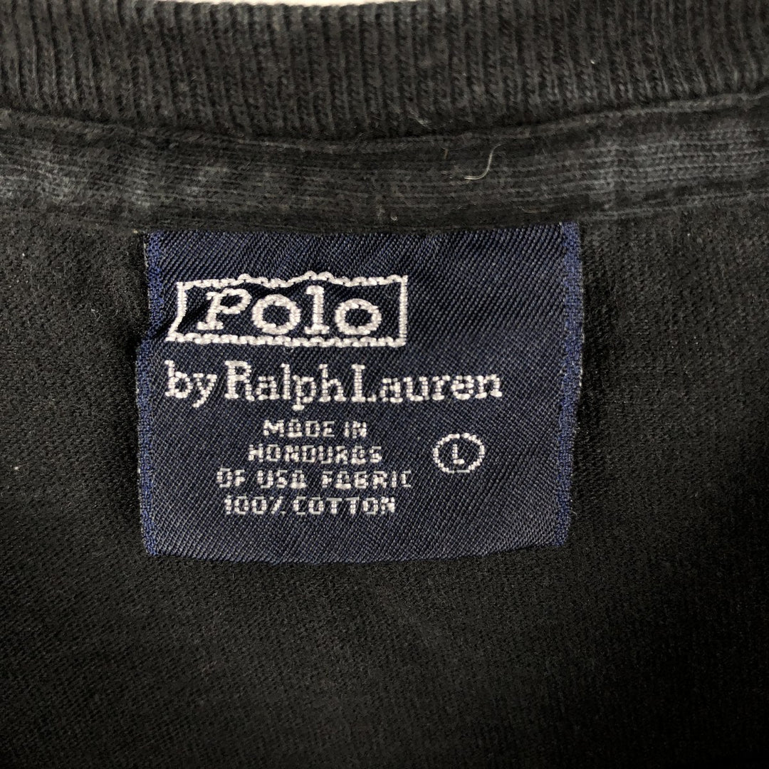 Ralph Lauren POLO by Ralph Lauren long-sleeved T-shirt, men's size L cotton black type Vintage Second Hand