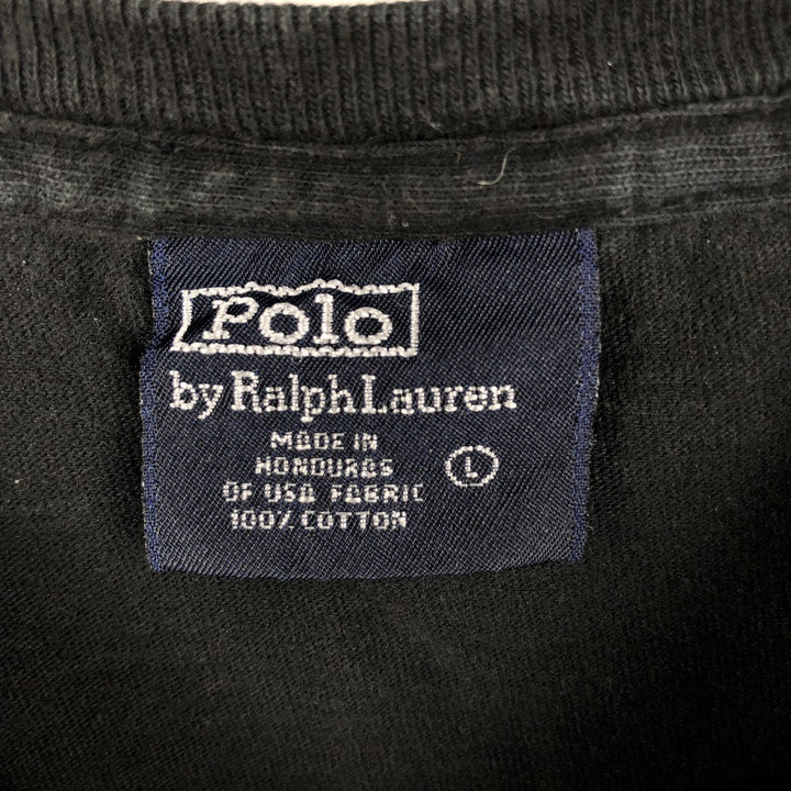 Ralph Lauren POLO by Ralph Lauren long-sleeved T-shirt, men's size L cotton black type Vintage Second Hand