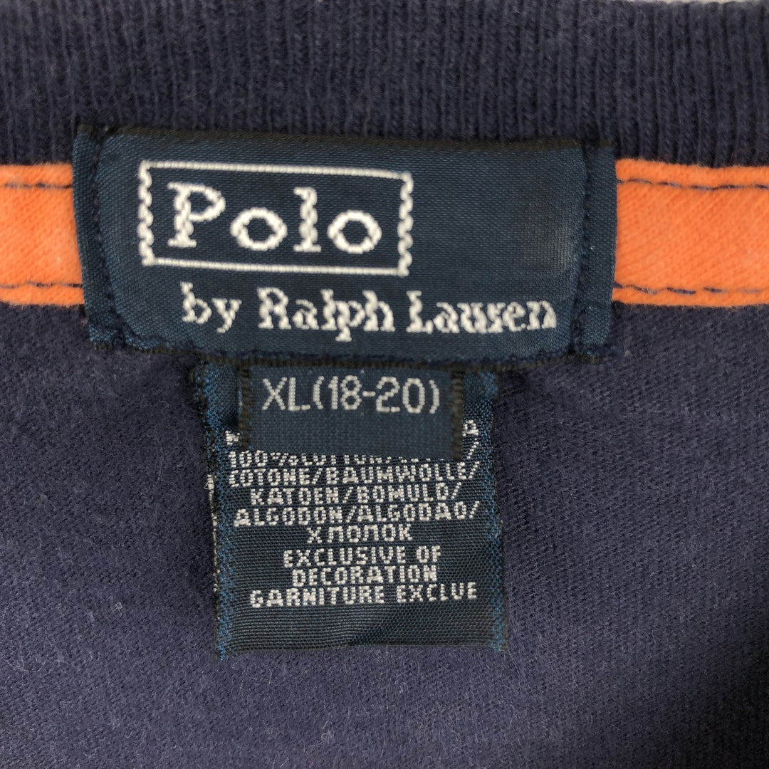 Ralph Lauren POLO by Ralph Lauren Big Pony Long-Sleeve T-Shirt (Men's XL equivalent) cotton navy blue type Vintage Second Hand