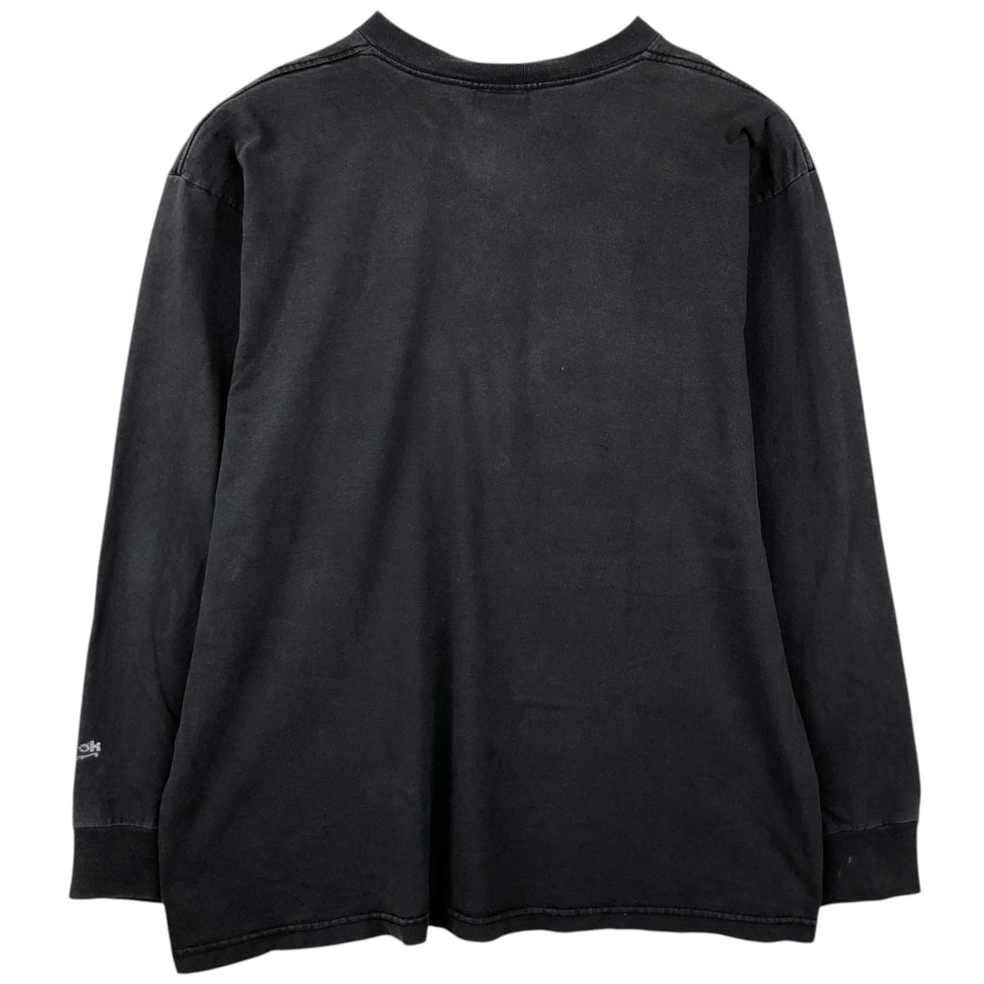 90'S Reebok Long-Sleeve T-Shirt, Made in USA, Men's Size XL (Equivalent), Vintage cotton black type Vintage Second Hand