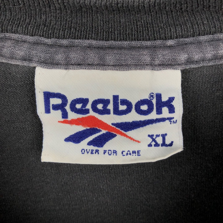 90'S Reebok Long-Sleeve T-Shirt, Made in USA, Men's Size XL (Equivalent), Vintage cotton black type Vintage Second Hand