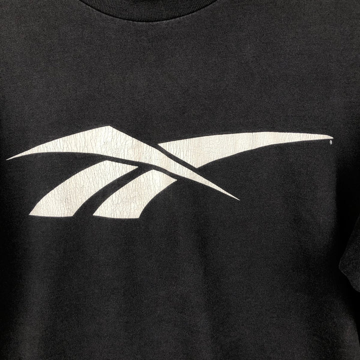 90'S Reebok Long-Sleeve T-Shirt, Made in USA, Men's Size XL (Equivalent), Vintage cotton black type Vintage Second Hand