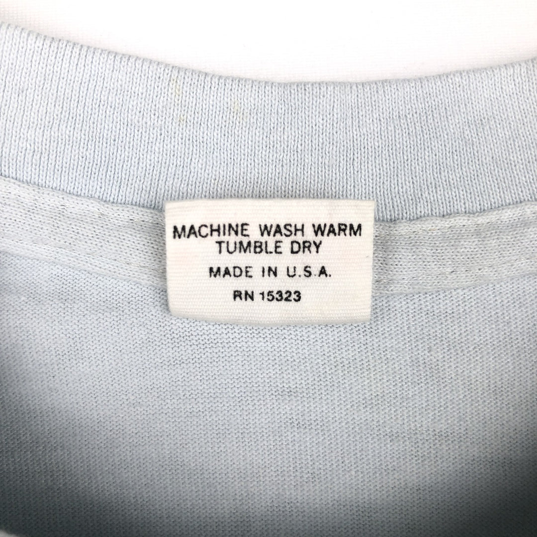 ~90'S BELTON Long-Sleeve T-Shirt, Made in USA, Men's Size M (Equivalent), Vintage cotton Blue type light blue Vintage Second Hand