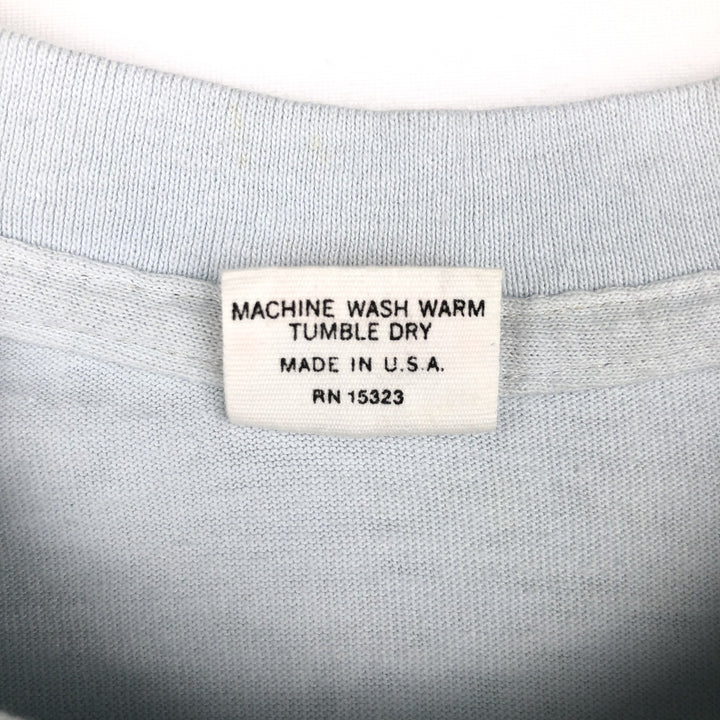 ~90'S BELTON Long-Sleeve T-Shirt, Made in USA, Men's Size M (Equivalent), Vintage cotton Blue type light blue Vintage Second Hand