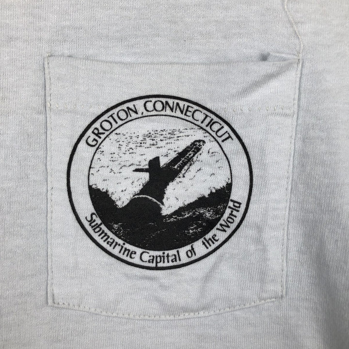 ~90'S BELTON Long-Sleeve T-Shirt, Made in USA, Men's Size M (Equivalent), Vintage cotton Blue type light blue Vintage Second Hand