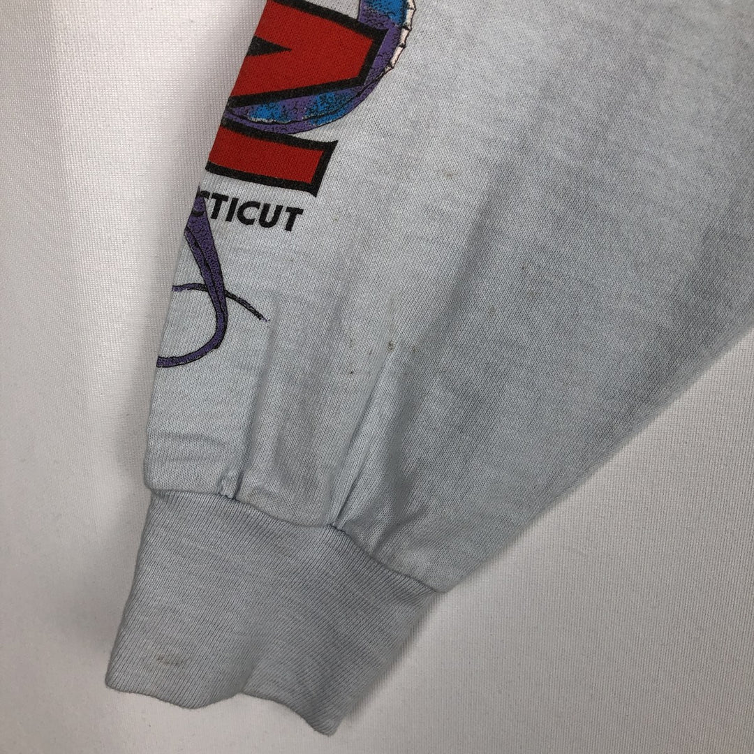 ~90'S BELTON Long-Sleeve T-Shirt, Made in USA, Men's Size M (Equivalent), Vintage cotton Blue type light blue Vintage Second Hand