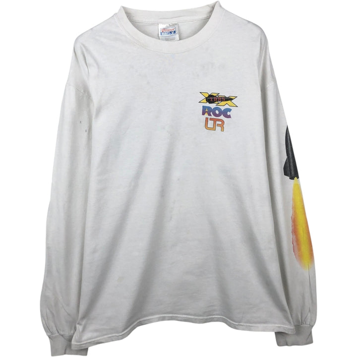 2000'S Hanes BEEFY-T Long Sleeve T-Shirt, Men's Size L cotton white type Vintage Second Hand