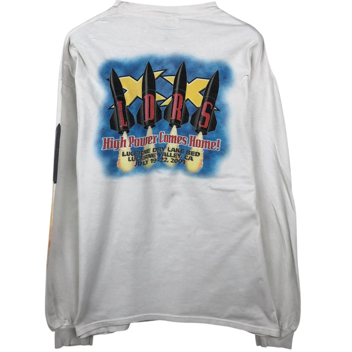 2000'S Hanes BEEFY-T Long Sleeve T-Shirt, Men's Size L cotton white type Vintage Second Hand