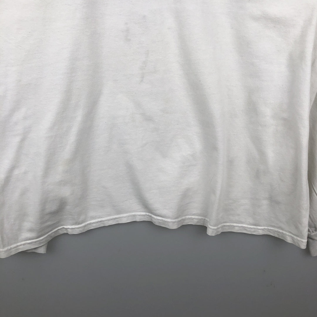 2000'S Hanes BEEFY-T Long Sleeve T-Shirt, Men's Size L cotton white type Vintage Second Hand