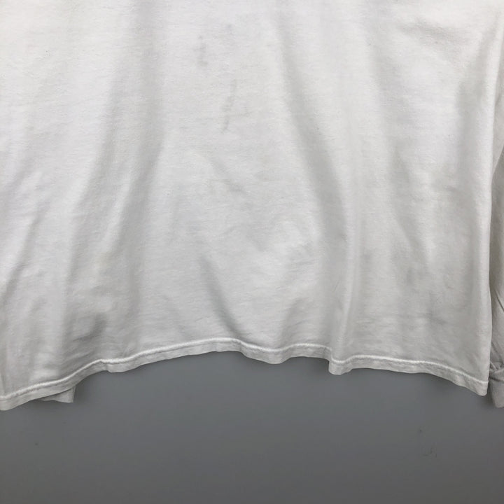 2000'S Hanes BEEFY-T Long Sleeve T-Shirt, Men's Size L cotton white type Vintage Second Hand