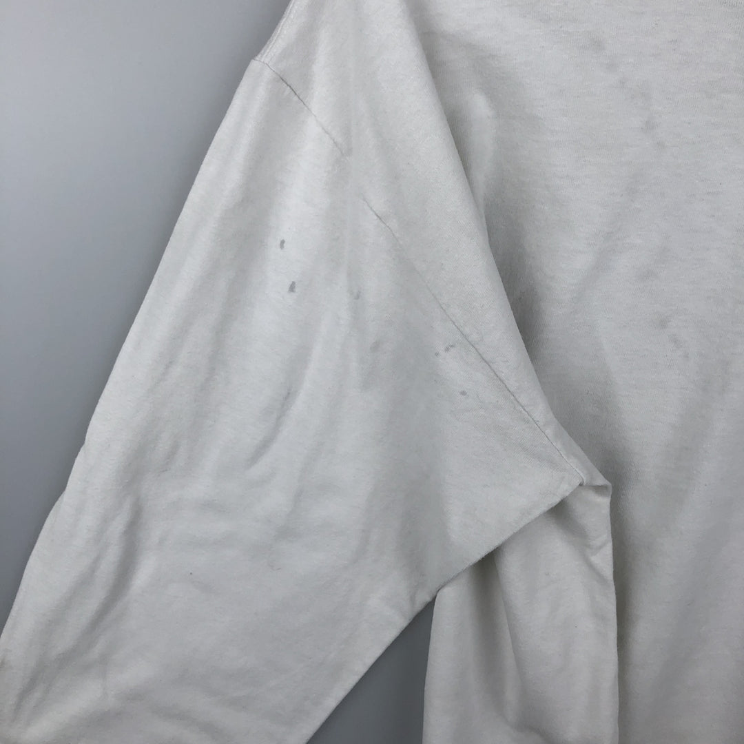 2000'S Hanes BEEFY-T Long Sleeve T-Shirt, Men's Size L cotton white type Vintage Second Hand