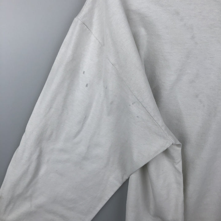 2000'S Hanes BEEFY-T Long Sleeve T-Shirt, Men's Size L cotton white type Vintage Second Hand