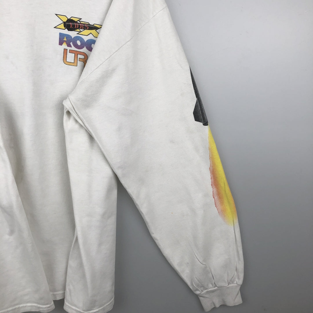 2000'S Hanes BEEFY-T Long Sleeve T-Shirt, Men's Size L cotton white type Vintage Second Hand