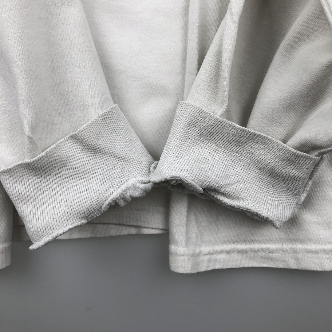 2000'S Hanes BEEFY-T Long Sleeve T-Shirt, Men's Size L cotton white type Vintage Second Hand