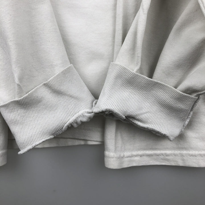 2000'S Hanes BEEFY-T Long Sleeve T-Shirt, Men's Size L cotton white type Vintage Second Hand