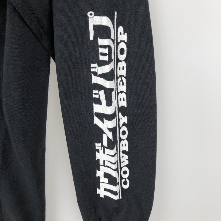 Cowboy Bebop Spike Spiegel Anime Character Print Long-Sleeve T-Shirt (Men's Size M) cotton black type Vintage Second Hand