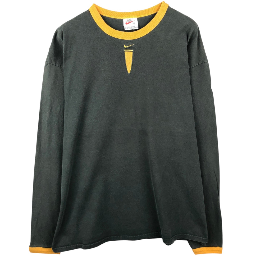 90'S Nike Long Sleeve T-Shirt, Made in USA, Men's XL, Vintage cotton black type Vintage Second Hand