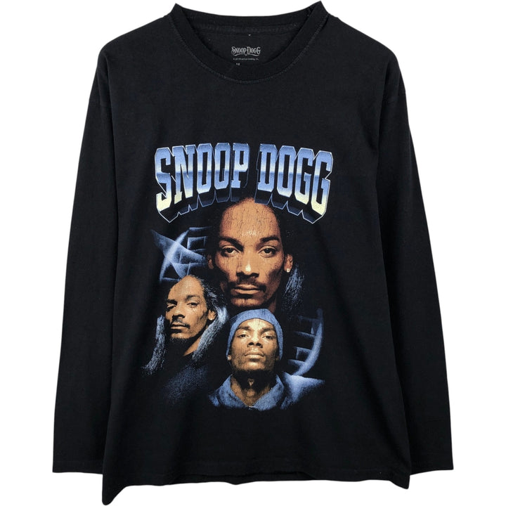 SNOOP DOGG Long-Sleeve Wrap T-Shirt, Made in the UK, Men's Size M (approx.) cotton black type Vintage Second Hand