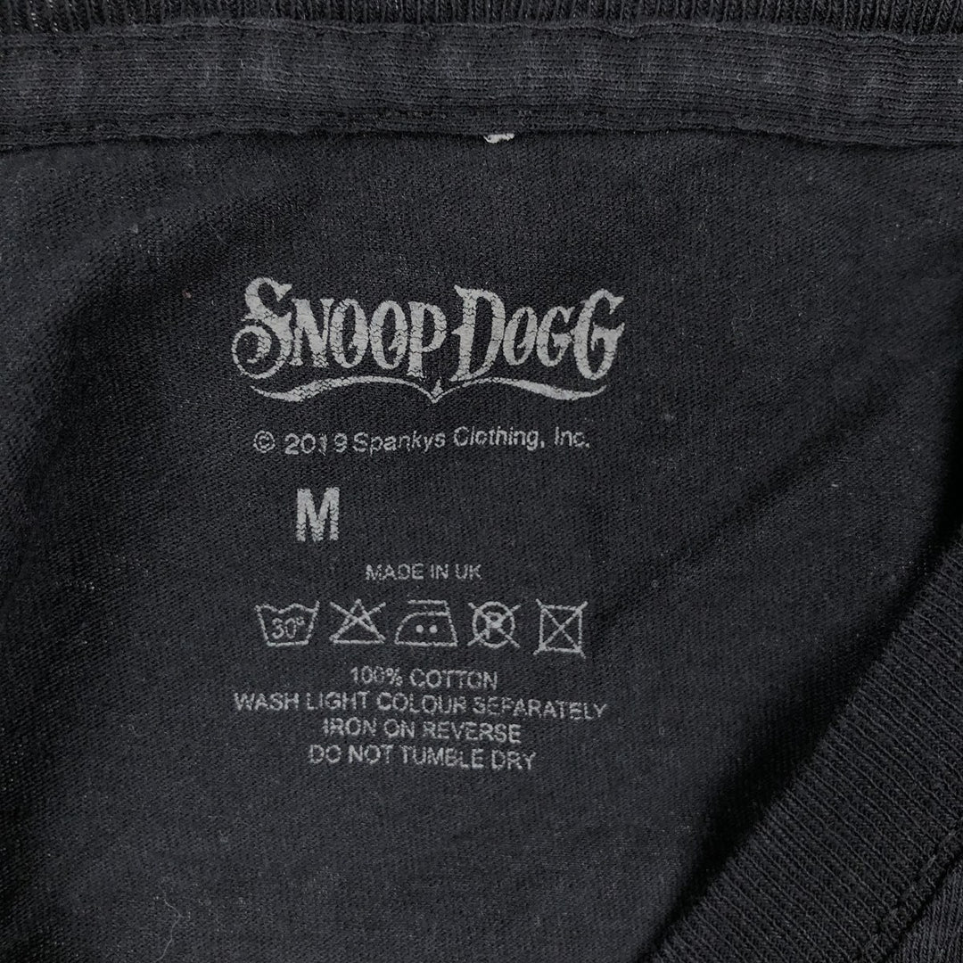 SNOOP DOGG Long-Sleeve Wrap T-Shirt, Made in the UK, Men's Size M (approx.) cotton black type Vintage Second Hand