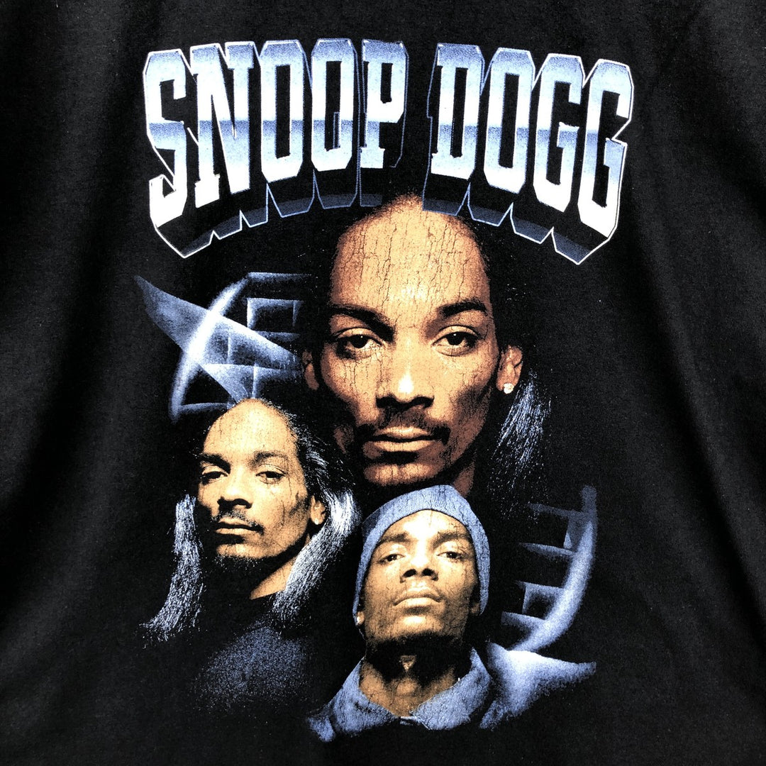 SNOOP DOGG Long-Sleeve Wrap T-Shirt, Made in the UK, Men's Size M (approx.) cotton black type Vintage Second Hand