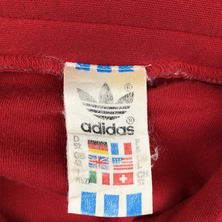 80s-90'S Adidas Trefoil Logo Half-Zip Long-Sleeve T-Shirt (Men's Size L equivalent) Vintage cotton blue type Vintage Second Hand